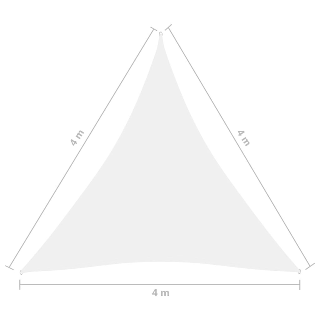 vidaXL solsejl 4x4x4 m oxfordstof trekantet hvid