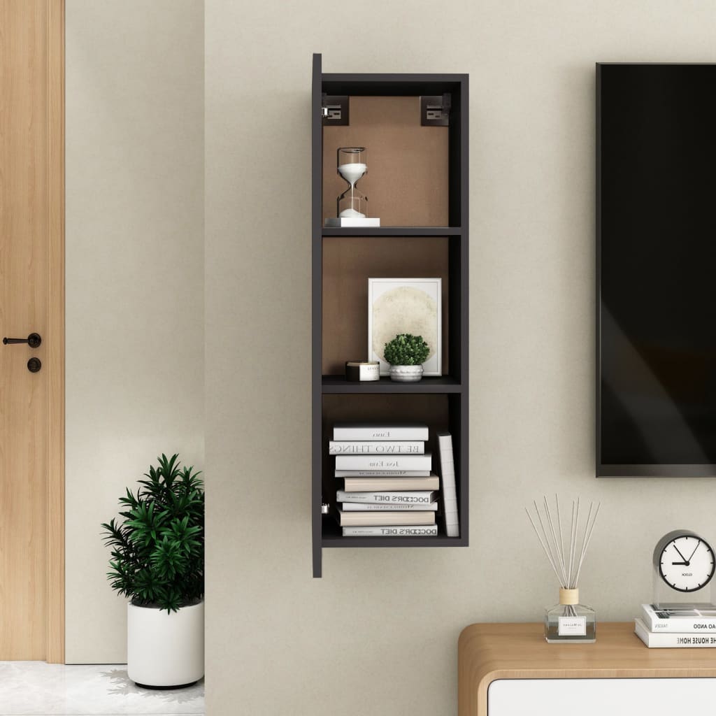 vidaXL tv-bord 30,5x30x90 cm konstrueret træ grå