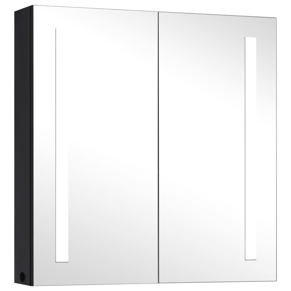 vidaXL badeværelsesskab med spejl + LED-lys 62x14x60 cm
