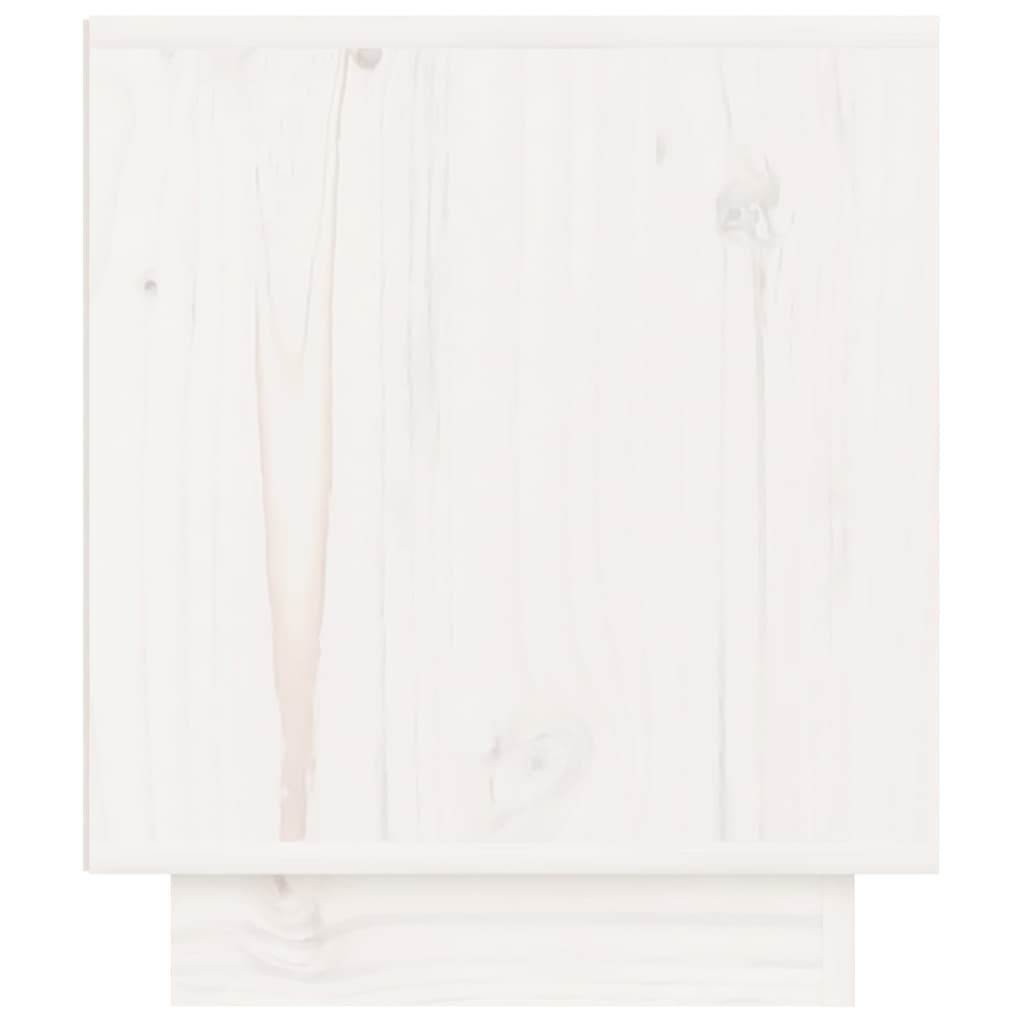 vidaXL sengebord 40x34x40 cm massivt fyrretræ hvid