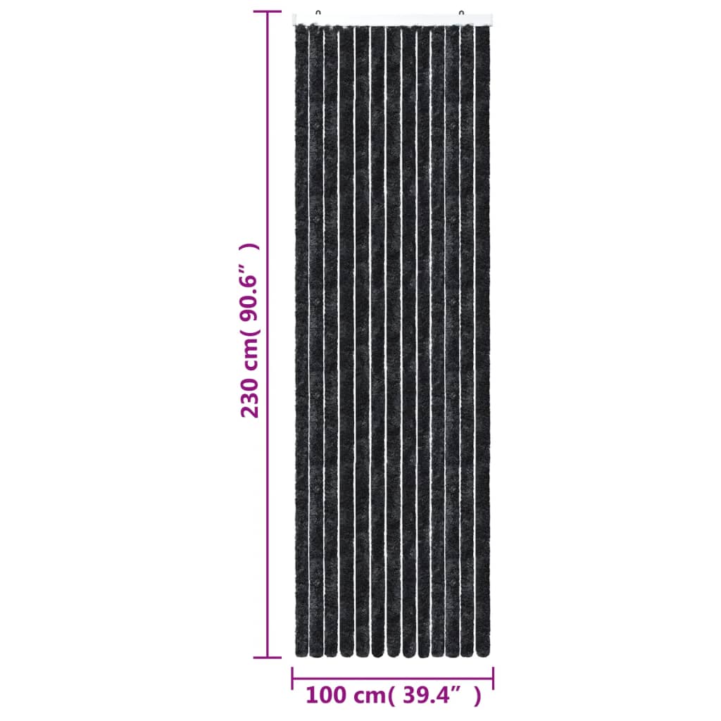 vidaXL flueforhæng 100x230 cm chenille antracitgrå