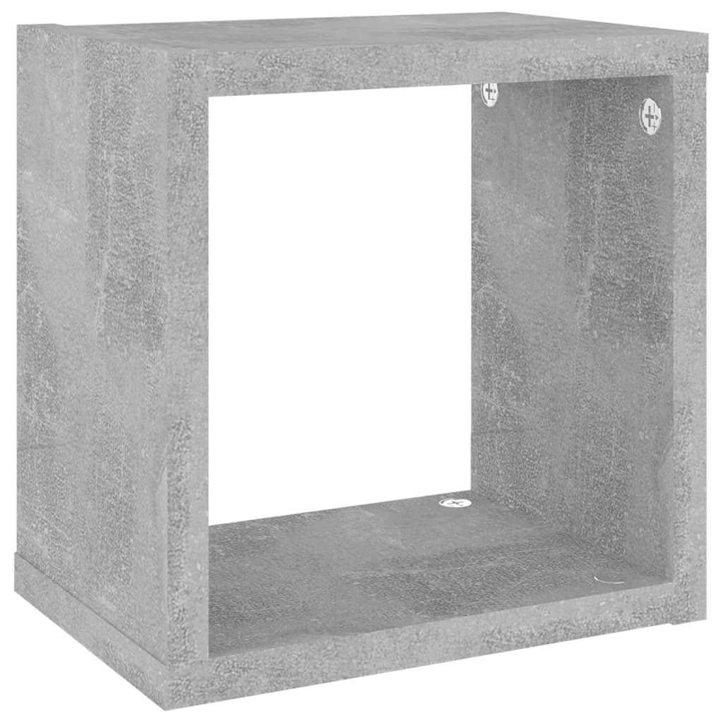 vidaXL væghylder 4 stk. 22x15x22 cm kubeformet betongrå