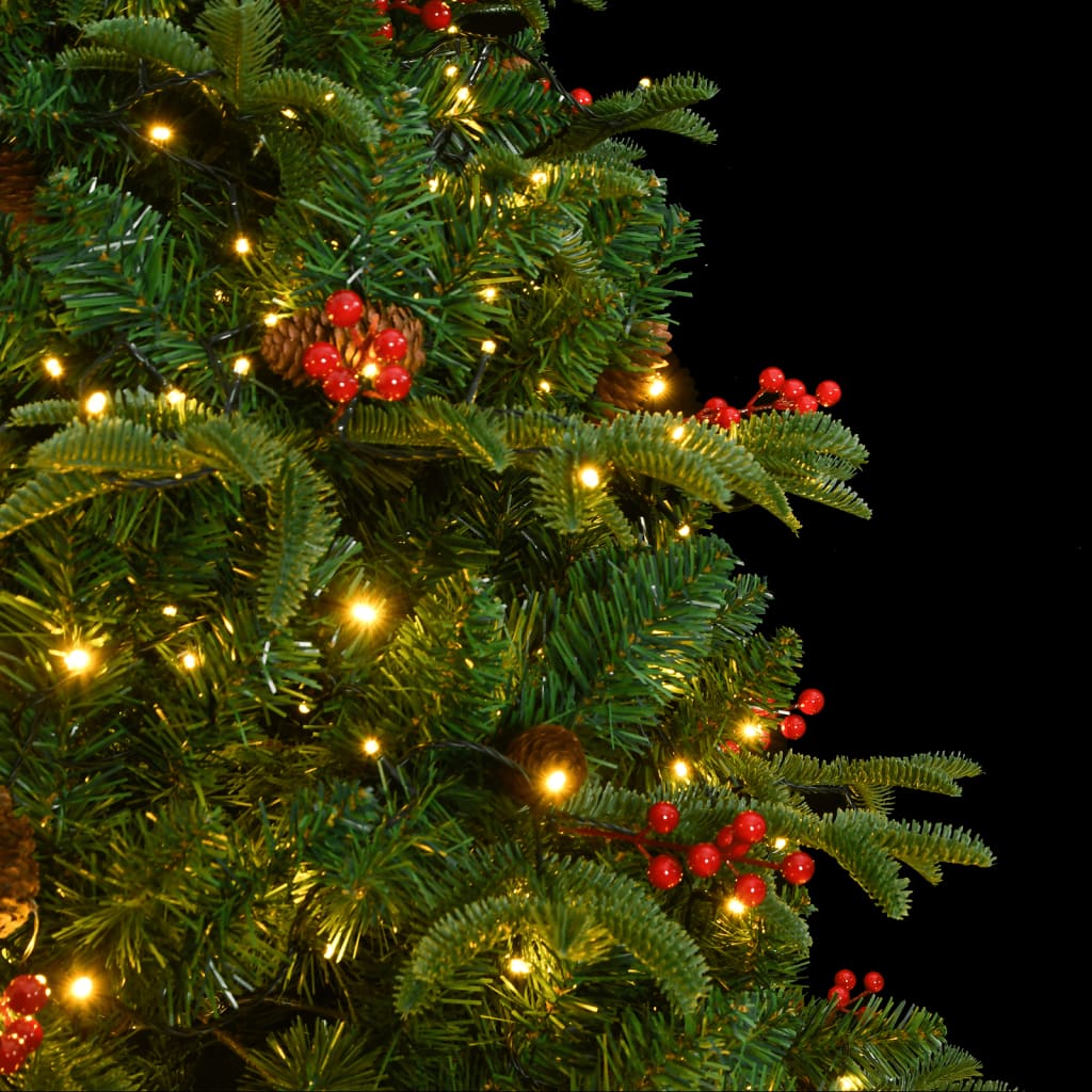 vidaXL kunstigt juletræ med 300 LED-lys 180 cm hængslet
