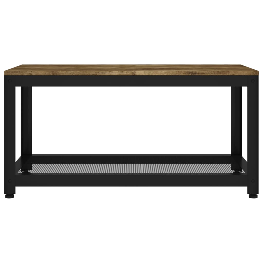 vidaXL sofabord 90x45x45 cm MDF og jern mørkebrun og sort