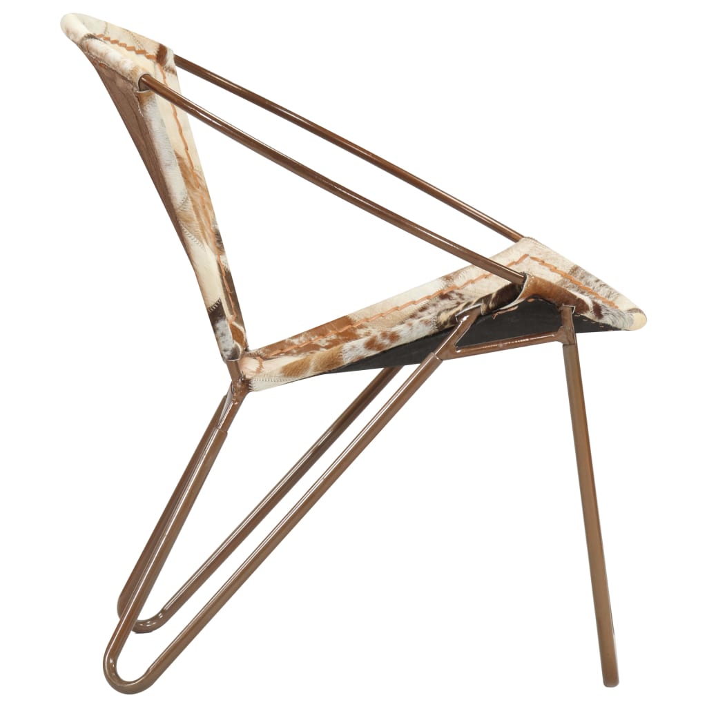 vidaXL stol med diamantmønster ægte læder brun