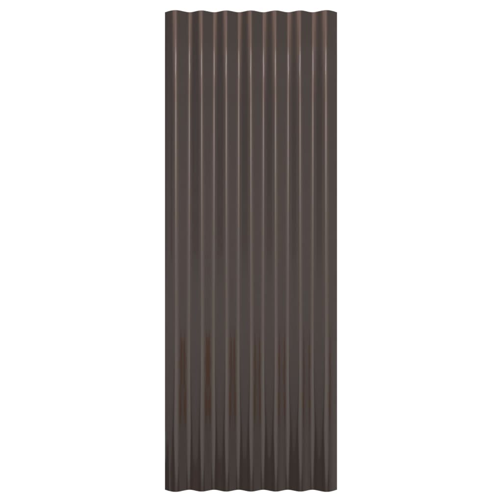 vidaXL tagplader 12 stk. 100x36 cm pulverlakeret stål brun