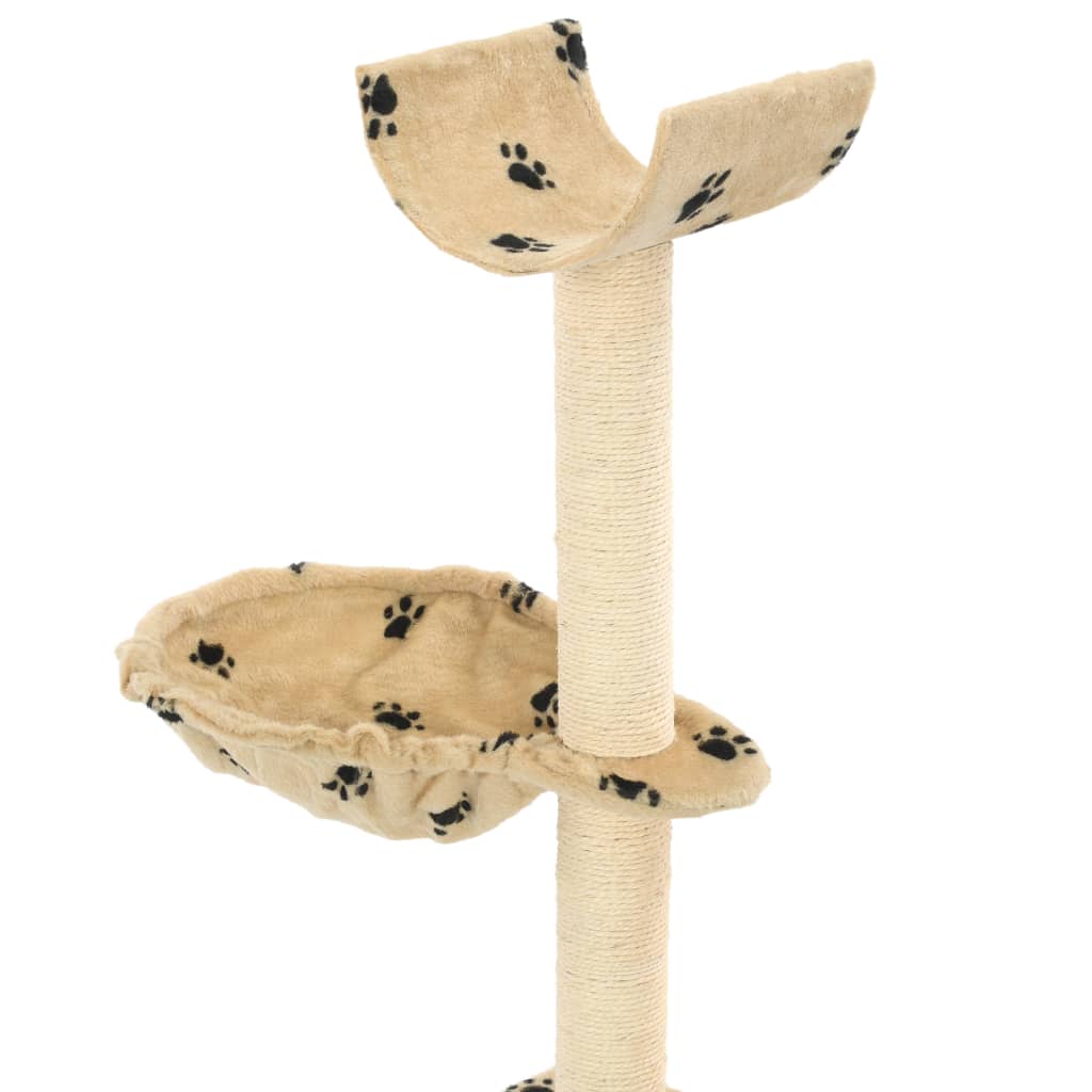 vidaXL kradsetræ til katte med sisal-kradsestolper 105 cm poteprint beige