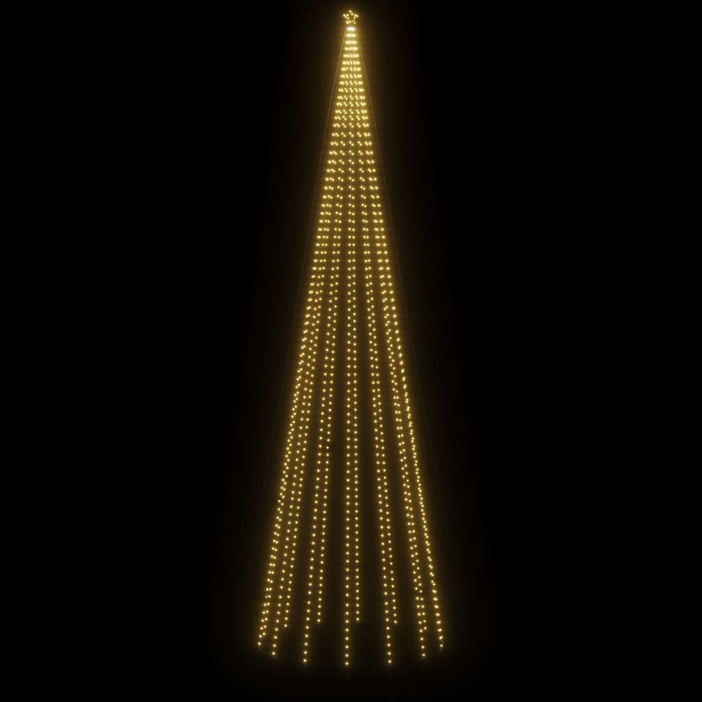 vidaXL kegleformet juletræ 230x800 cm 1134 LED'er varmt hvidt lys