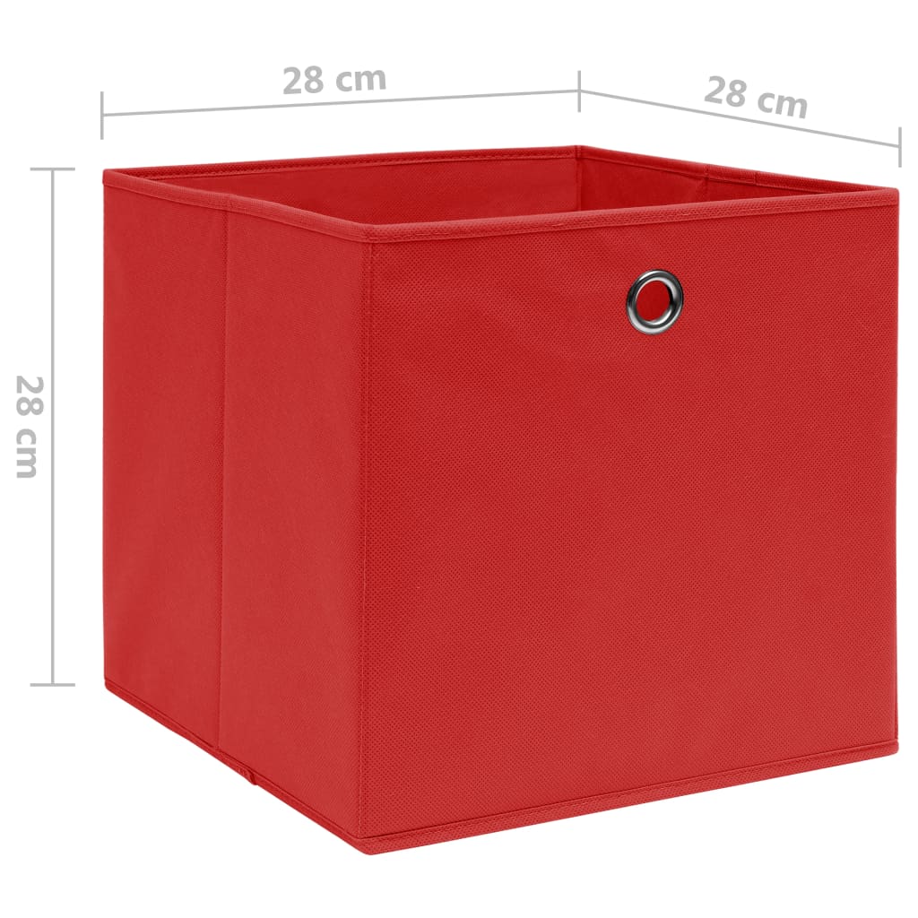 vidaXL opbevaringskasser 4 stk. ikke-vævet stof 28x28x28 cm rød