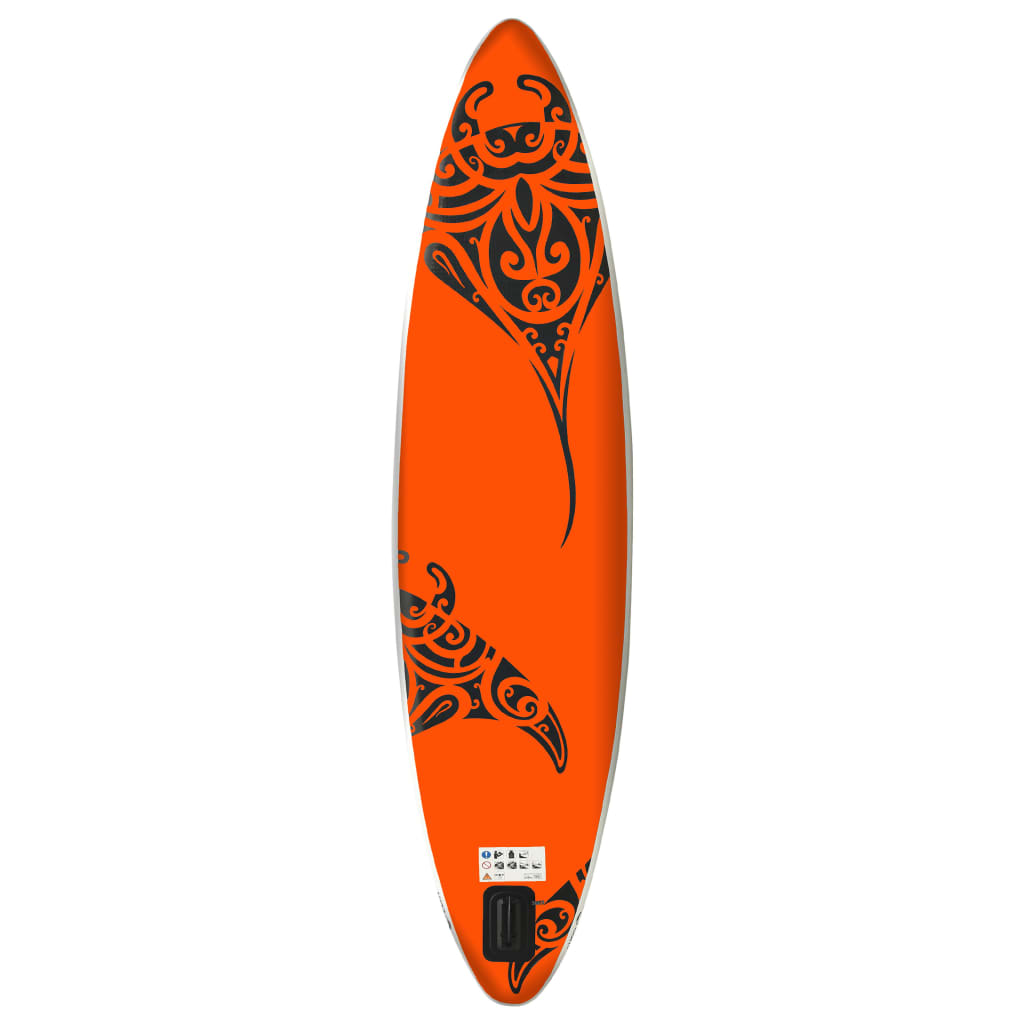 vidaXL oppusteligt paddleboardsæt 305x76x15 cm orange