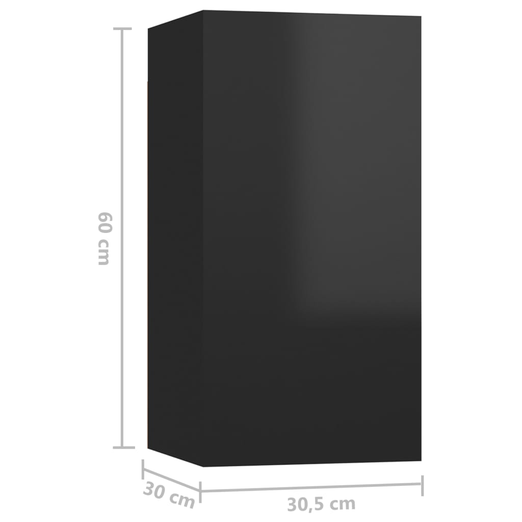 vidaXL tv-borde 2 stk. 30,5x30x60 cm konstrueret træ sort højglans