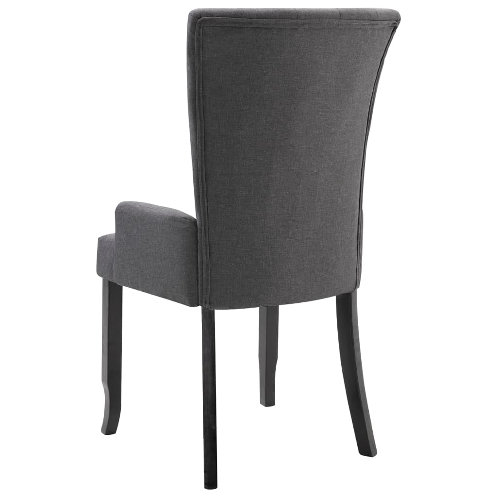 vidaXL spisebordsstole med armlæn 2 stk. stof mørkegrå