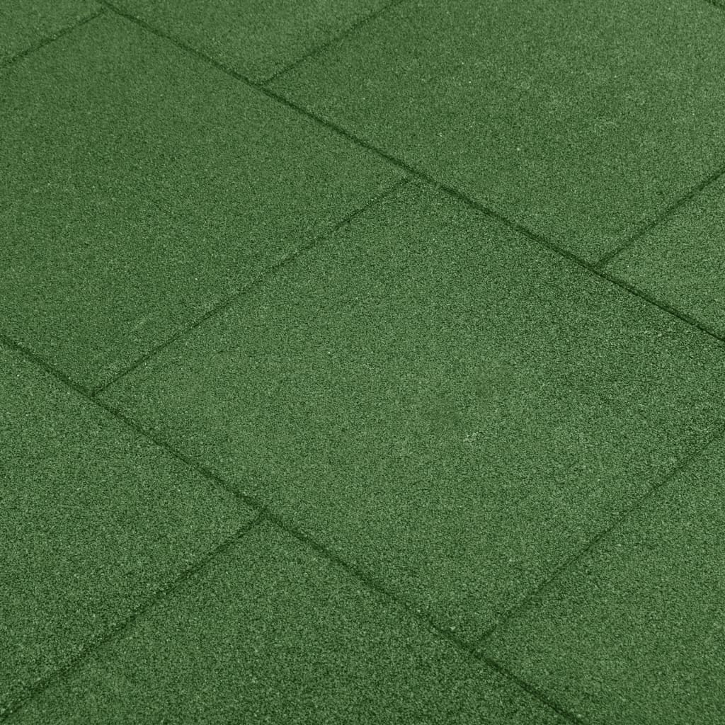 vidaXL faldfliser 6 stk. gummi 50 x 50 x 3 cm grøn