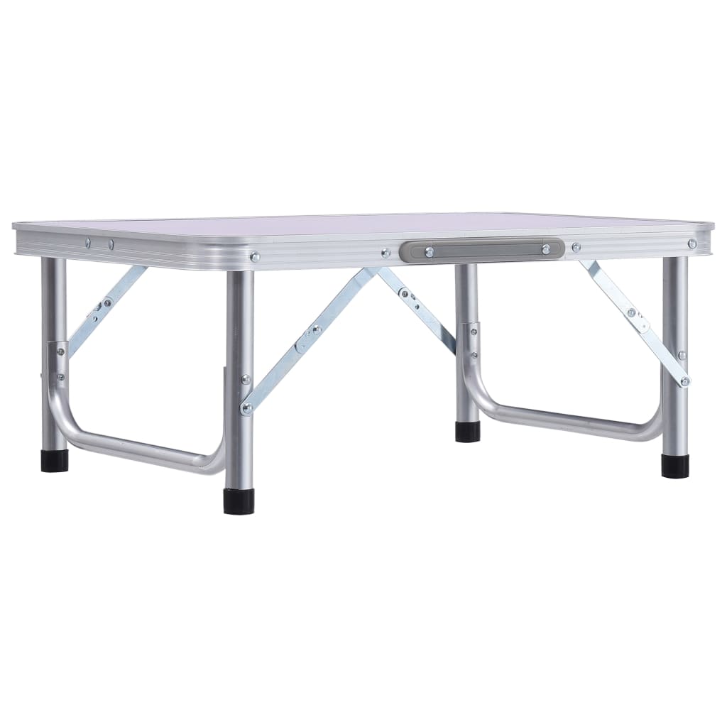 vidaXL foldbart campingbord 60x45 cm aluminium hvid