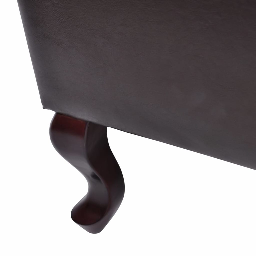 vidaXL lænestol med fodskammel kunstlæder mørkebrun