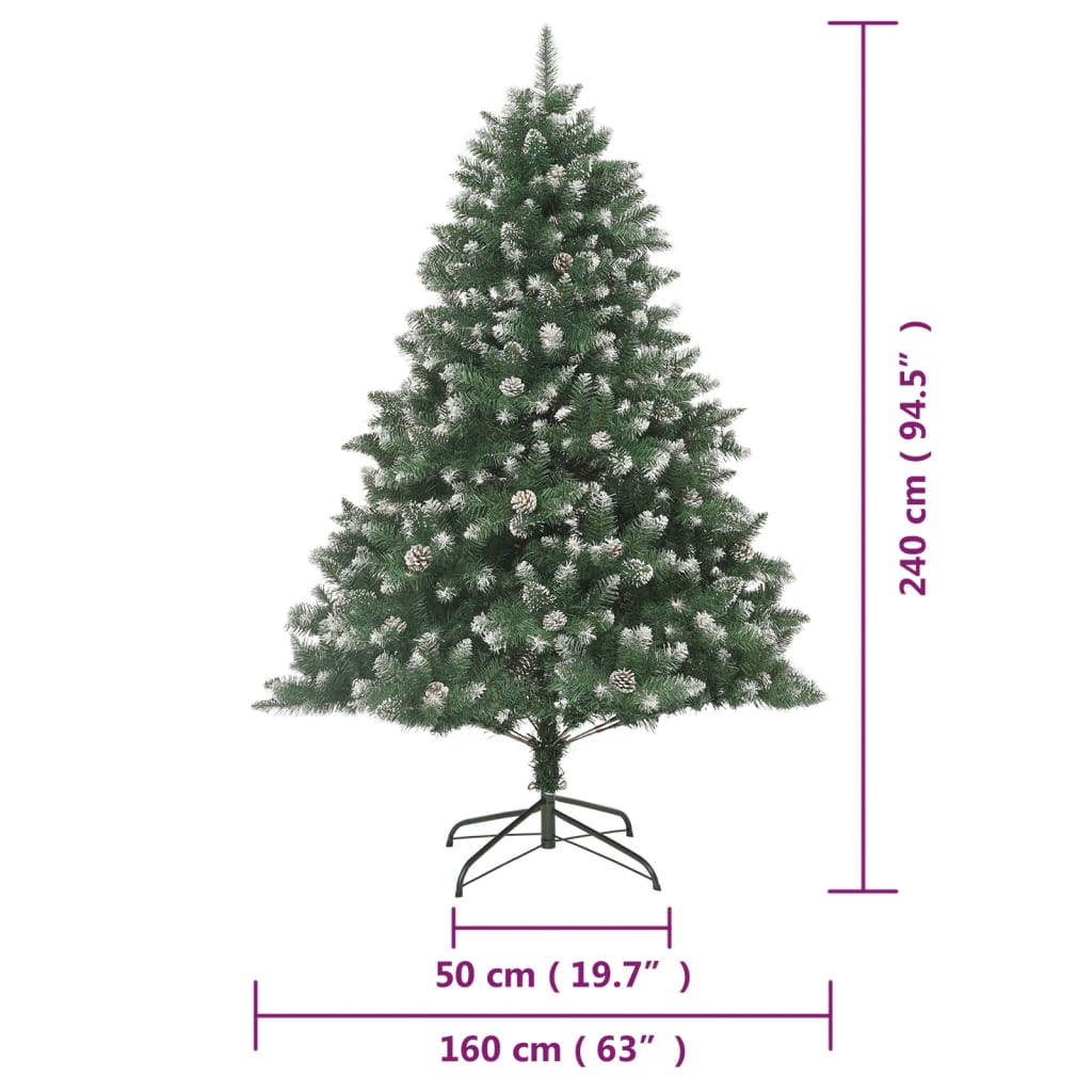 vidaXL kunstigt juletræ med juletræsfod 240 cm PVC