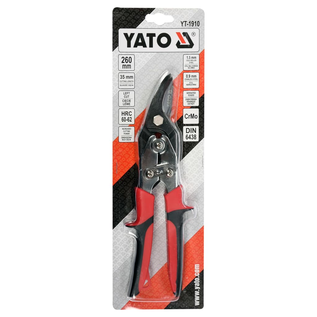YATO pladesaks 260 mm venstreklippende rød