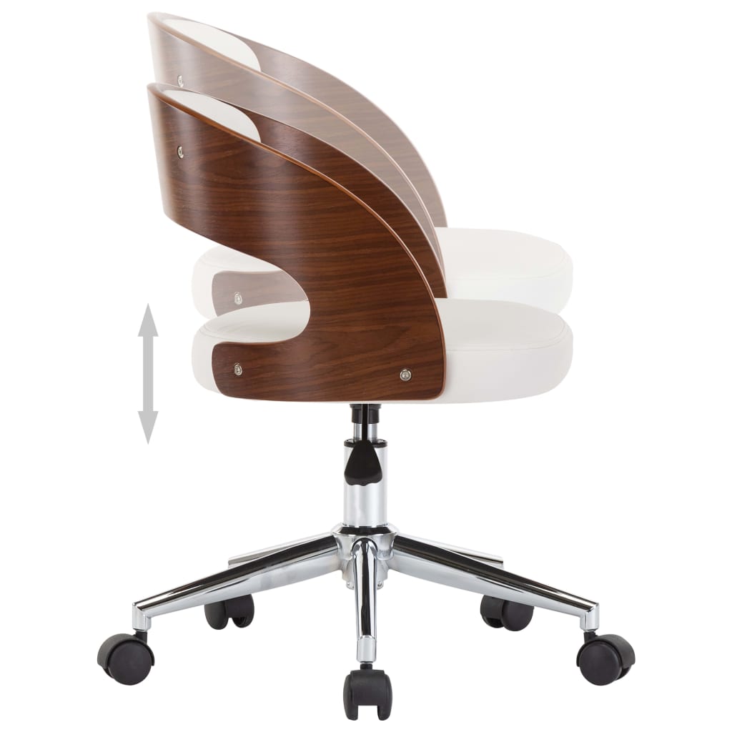 vidaXL drejelige spisebordsstole 2 stk. bøjet træ og kunstlæder hvid