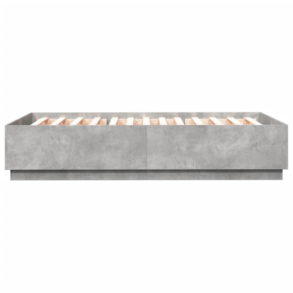 vidaXL sengestel 140x200 cm konstrueret træ betongrå