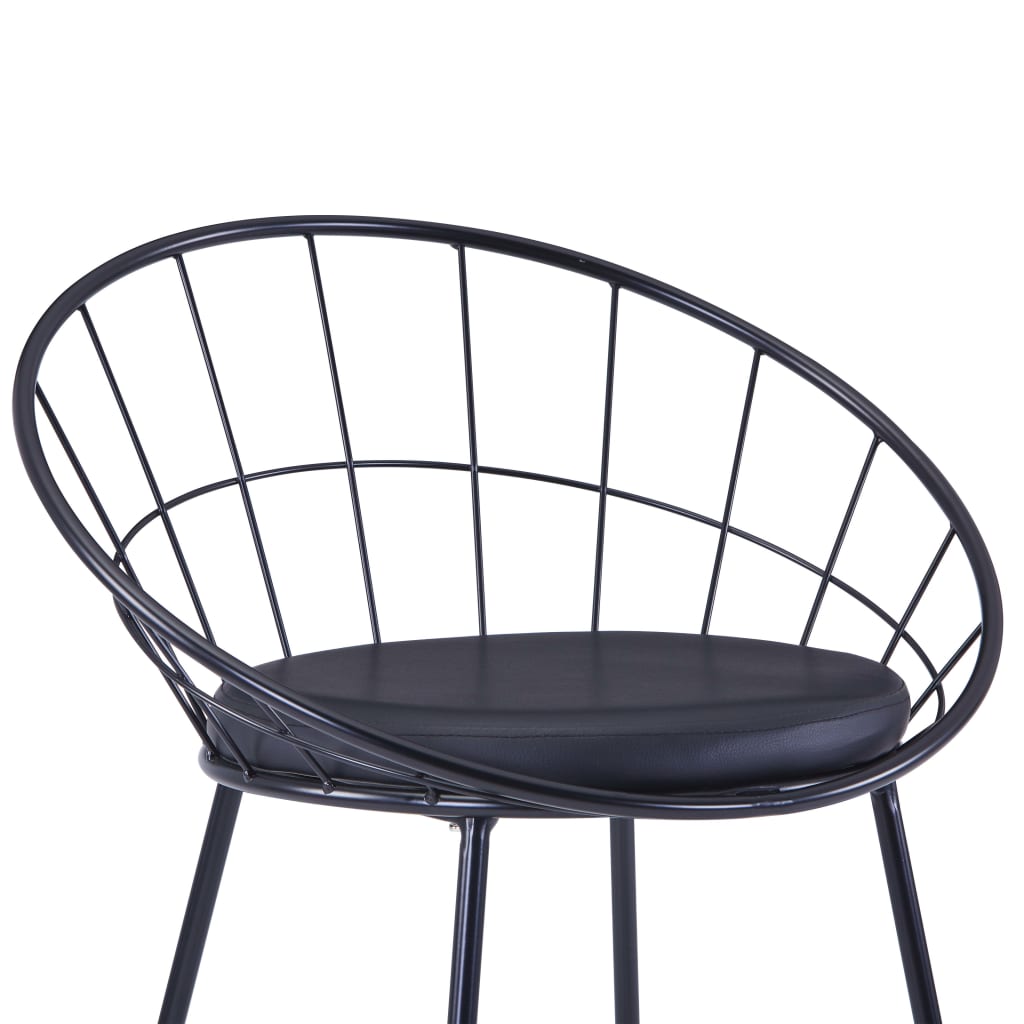 vidaXL spisebordsstole 4 stk. med sæder i kunstlæder stål sort