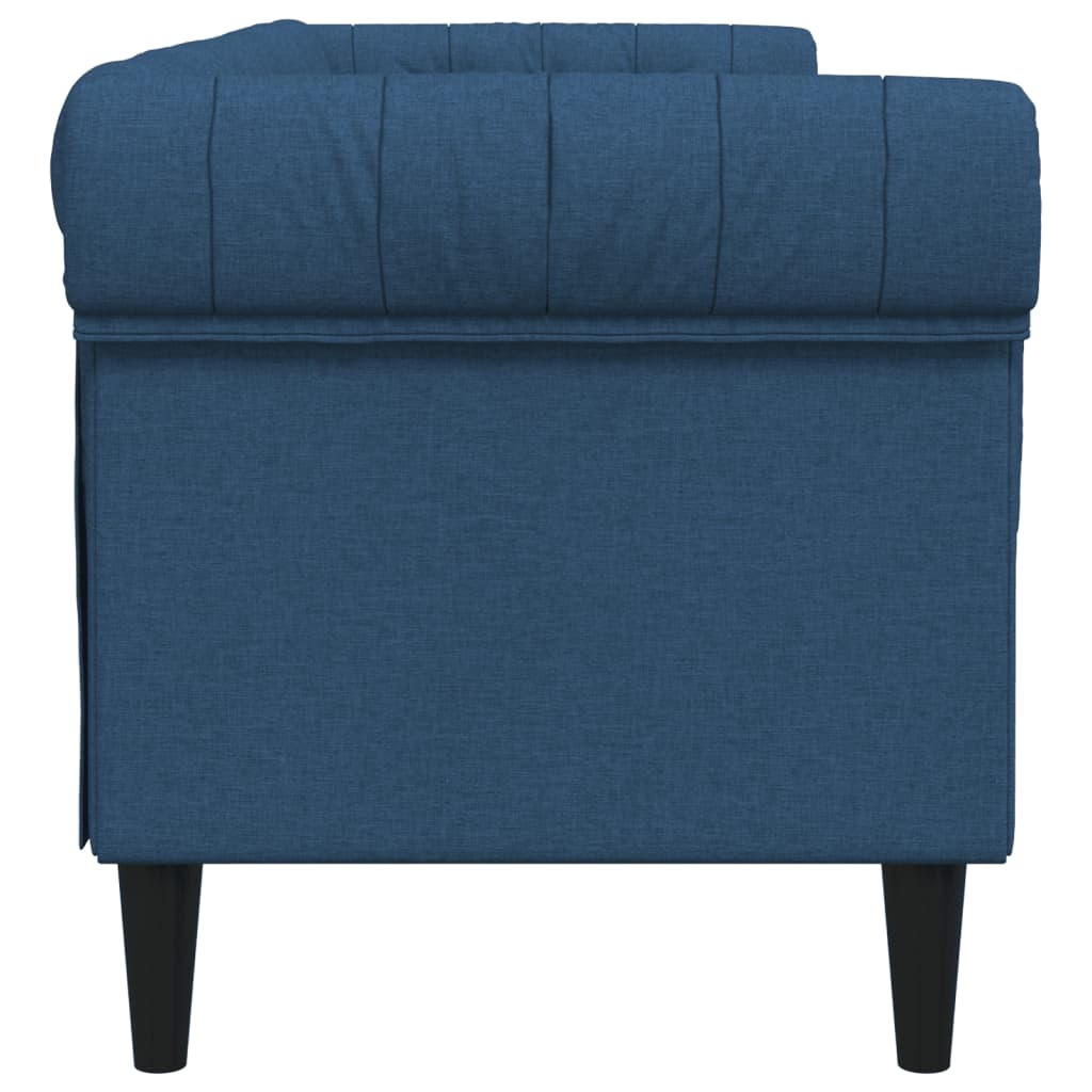 vidaXL 3-personers Chesterfield-sofa stof blå