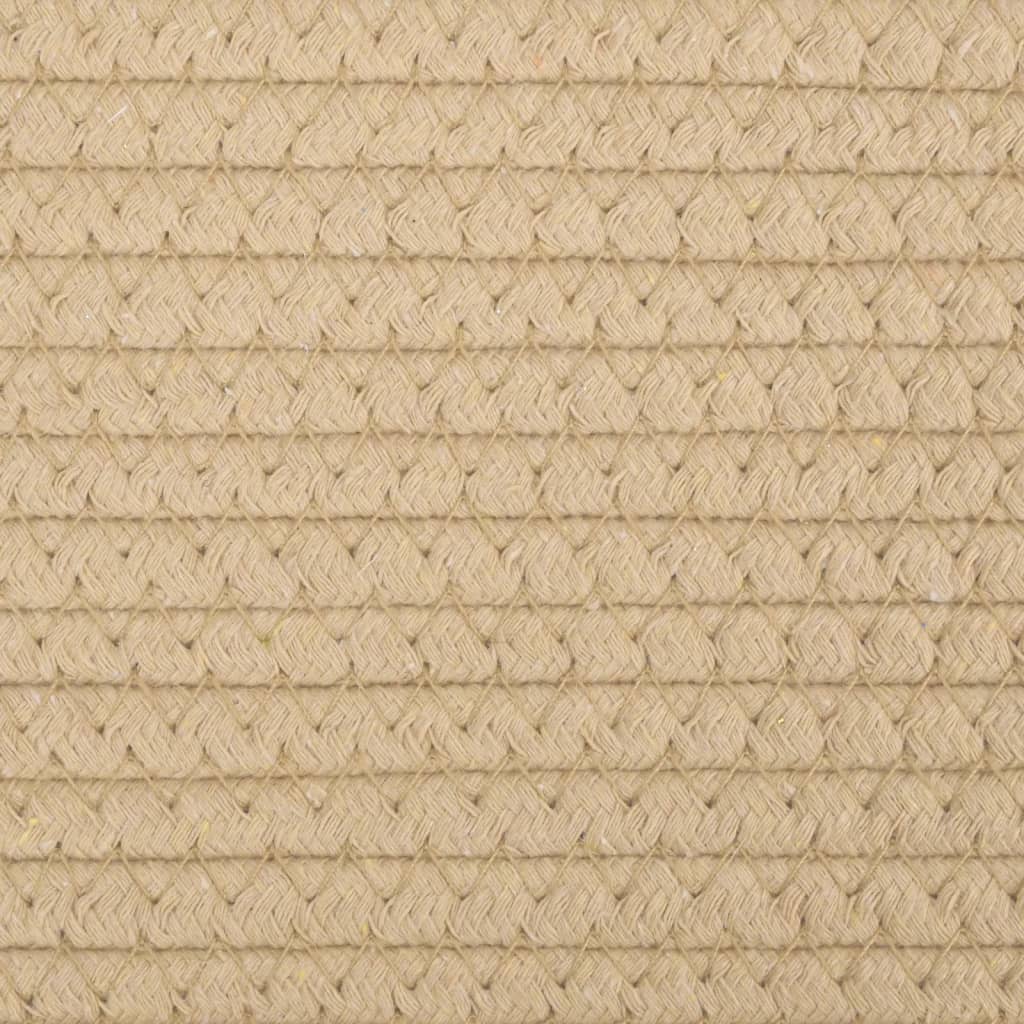 vidaXL vasketøjskurv Ø55x36 cm bomuld beige og hvid