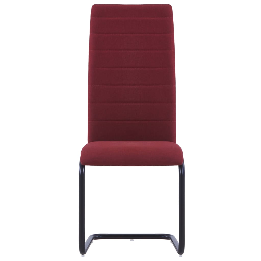 vidaXL spisebordsstole med cantilever 6 stk. stof vinrød