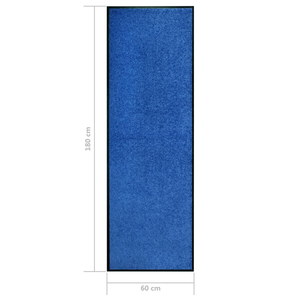 vidaXL vaskbar dørmåtte 60x180 cm blå