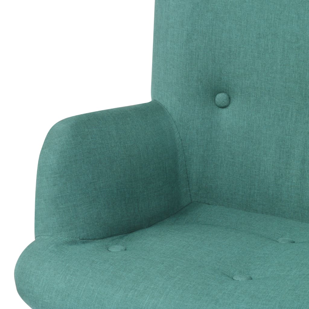 vidaXL lænestol med fodskammel stof grøn