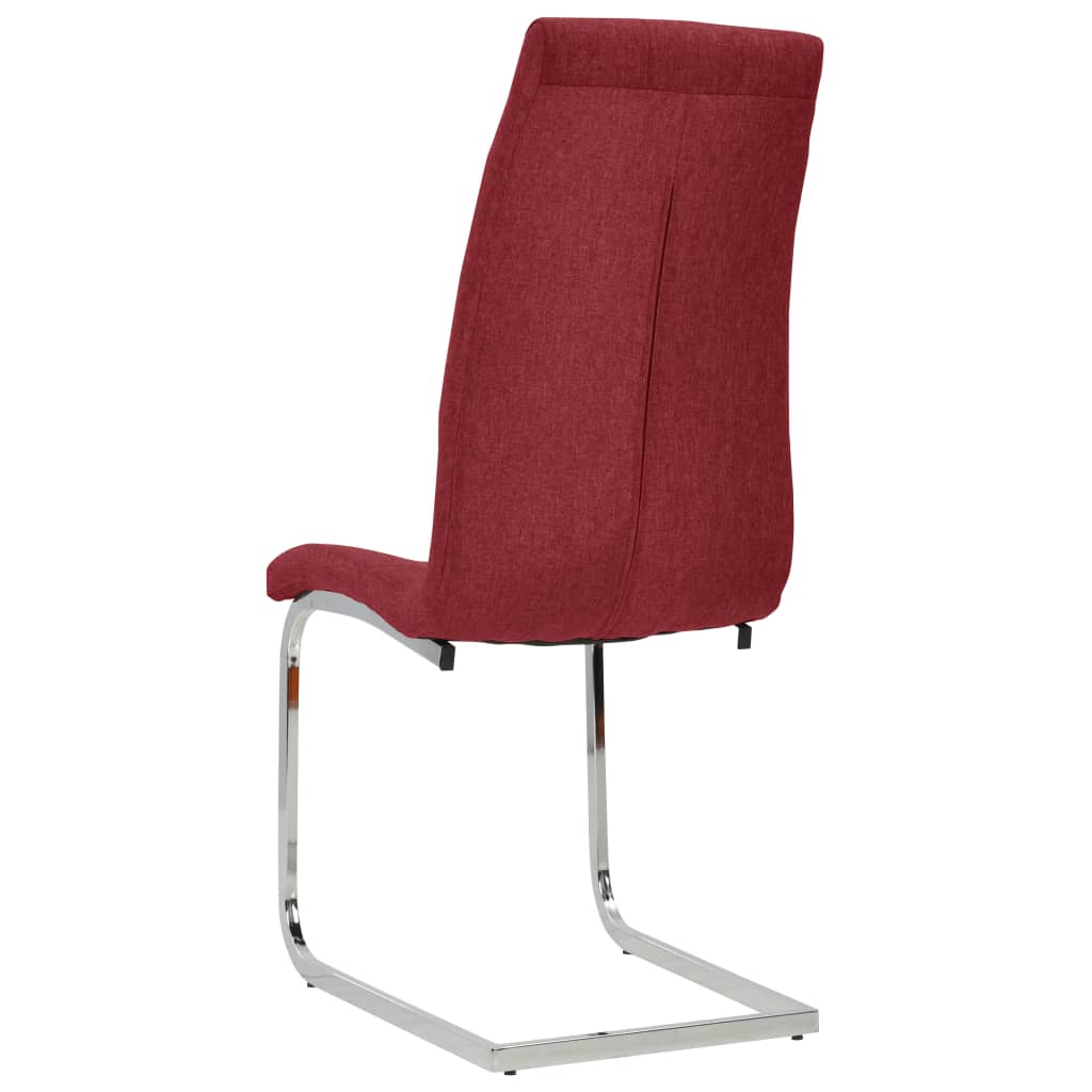 vidaXL spisebordsstole med cantilever 4 stk. stof vinrød
