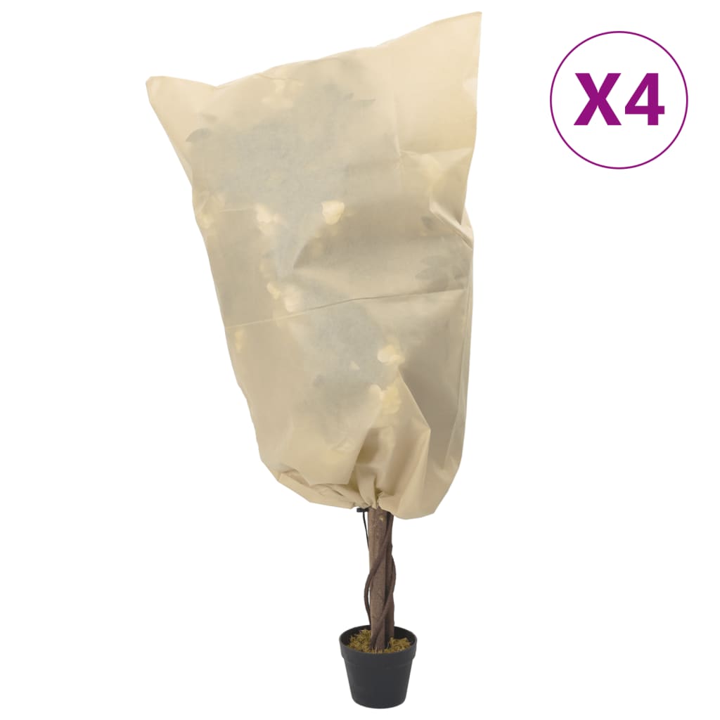 vidaXL plantebeskyttelse med snore 4 stk. 70 g/m² 0,8x1 m