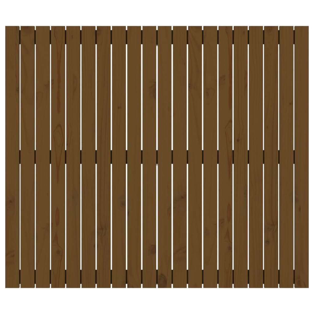 vidaXL sengegavl 127,5x3x110 cm massivt fyrretræ gyldenbrun