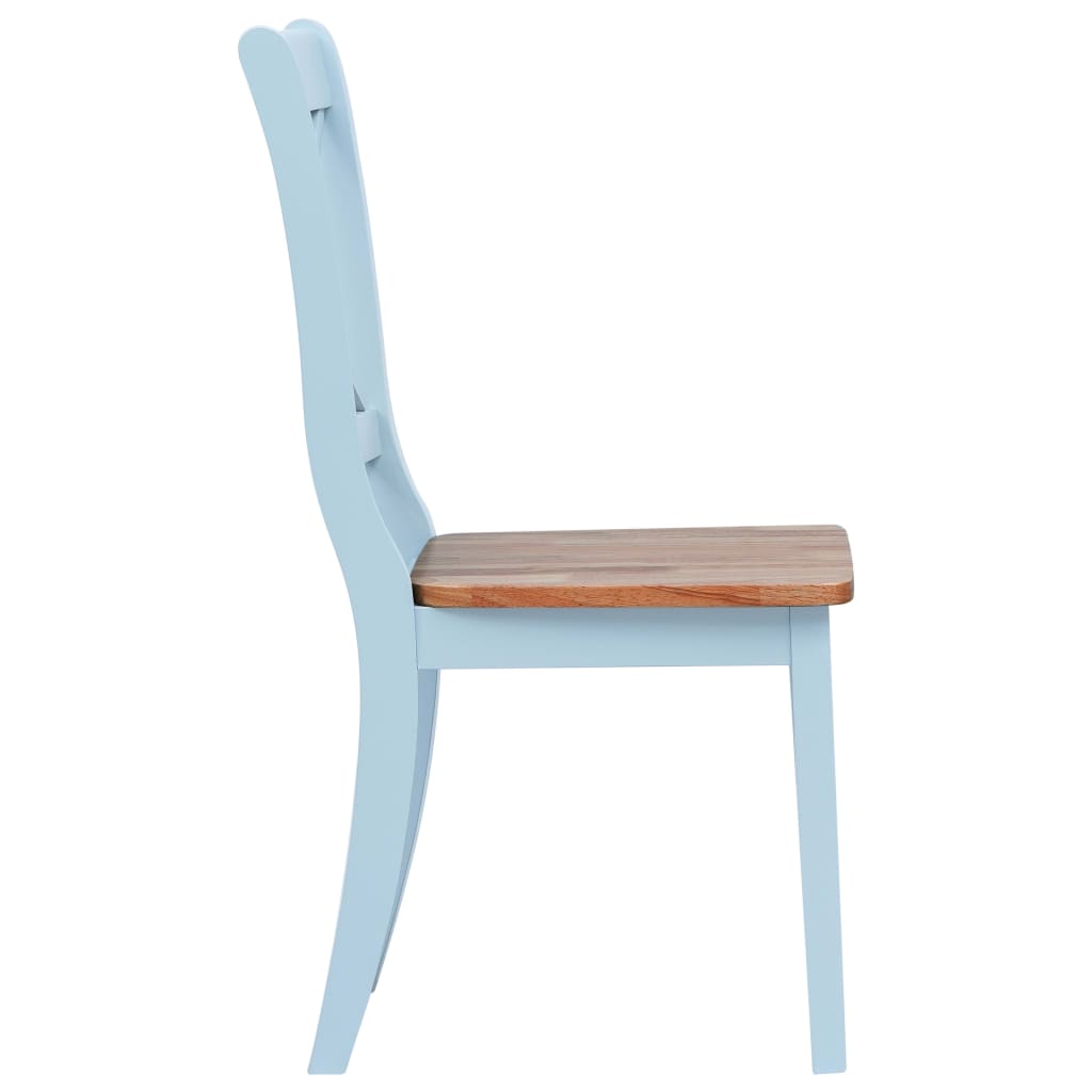 vidaXL spisebordsstole 4 stk. massivt gummitræ grå og lyst træ