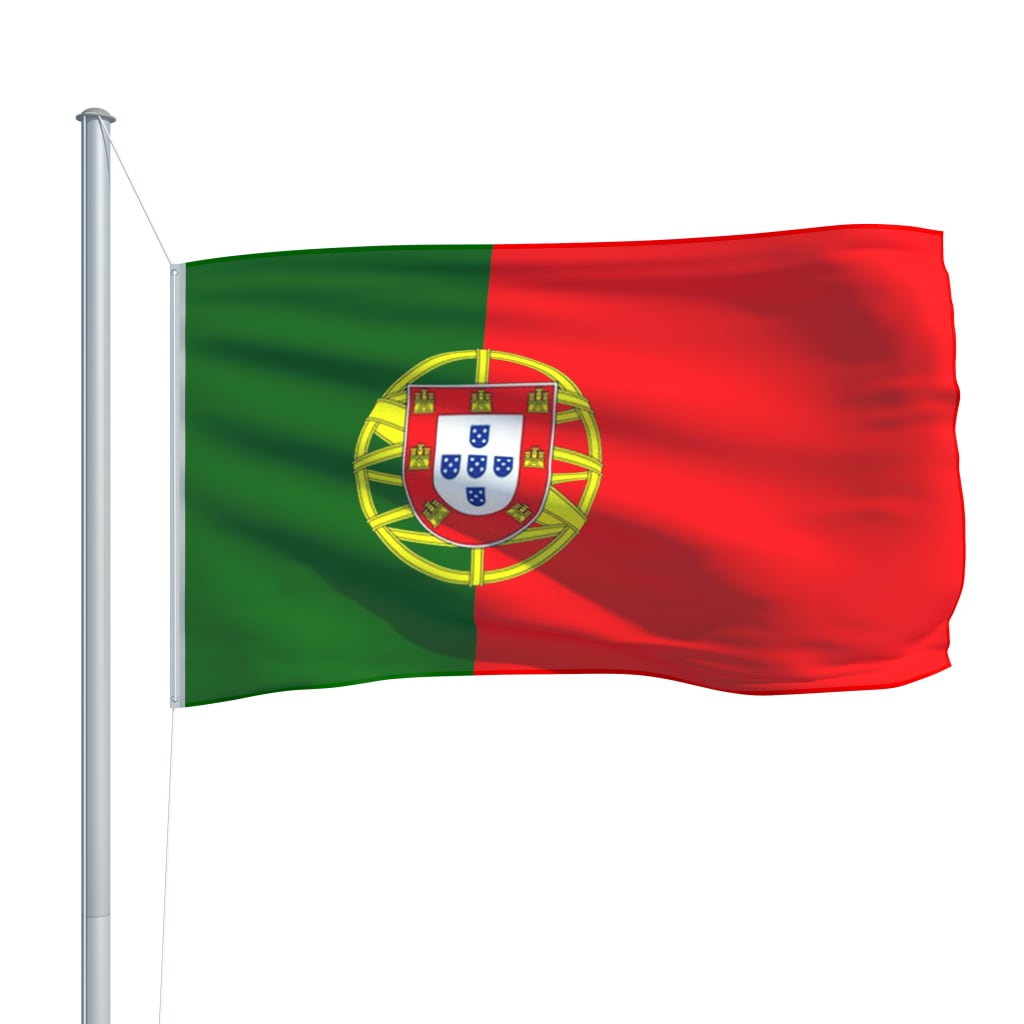 vidaXL Portugals flag og flagstang 6,2 m aluminium
