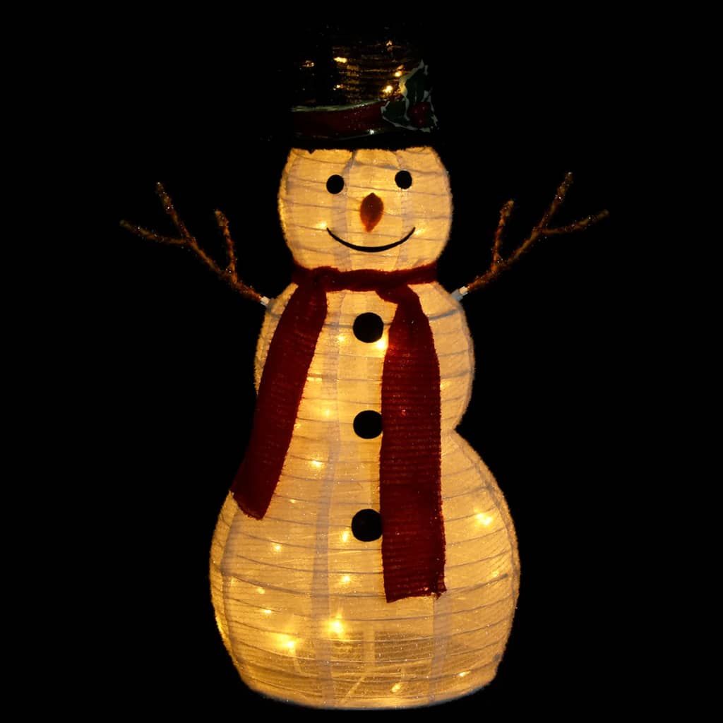 vidaXL dekorativ julesnemand 60 cm med LED-lys luksuriøst stof