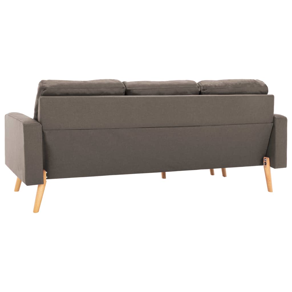 vidaXL 3-personers sofa med fodskammel stof gråbrun