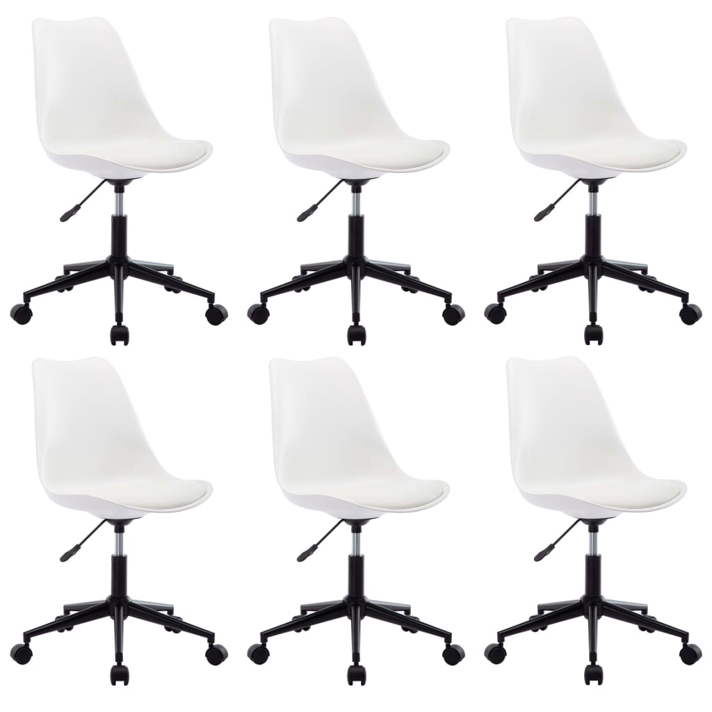 vidaXL drejelig spisebordsstole 6 stk. kunstlæder hvid