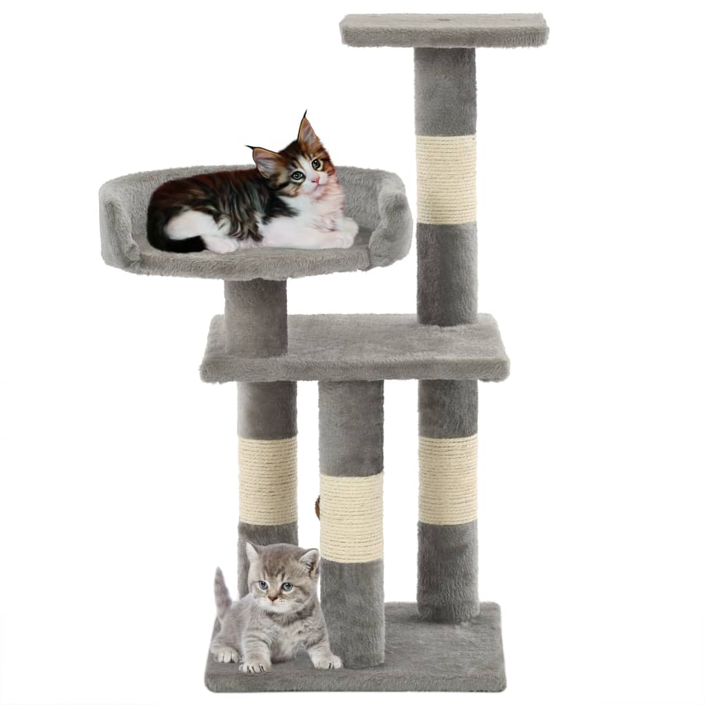 vidaXL kradsetræ til katte med sisal-kradsestolper 65 cm grå