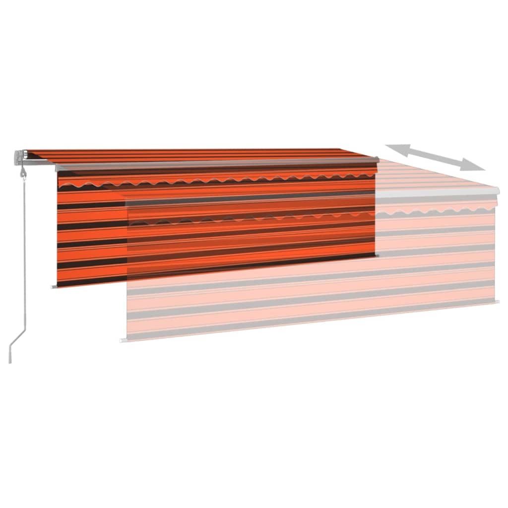 vidaXL markise m. gardin 4,5x3 m automatisk betjening orange og brun
