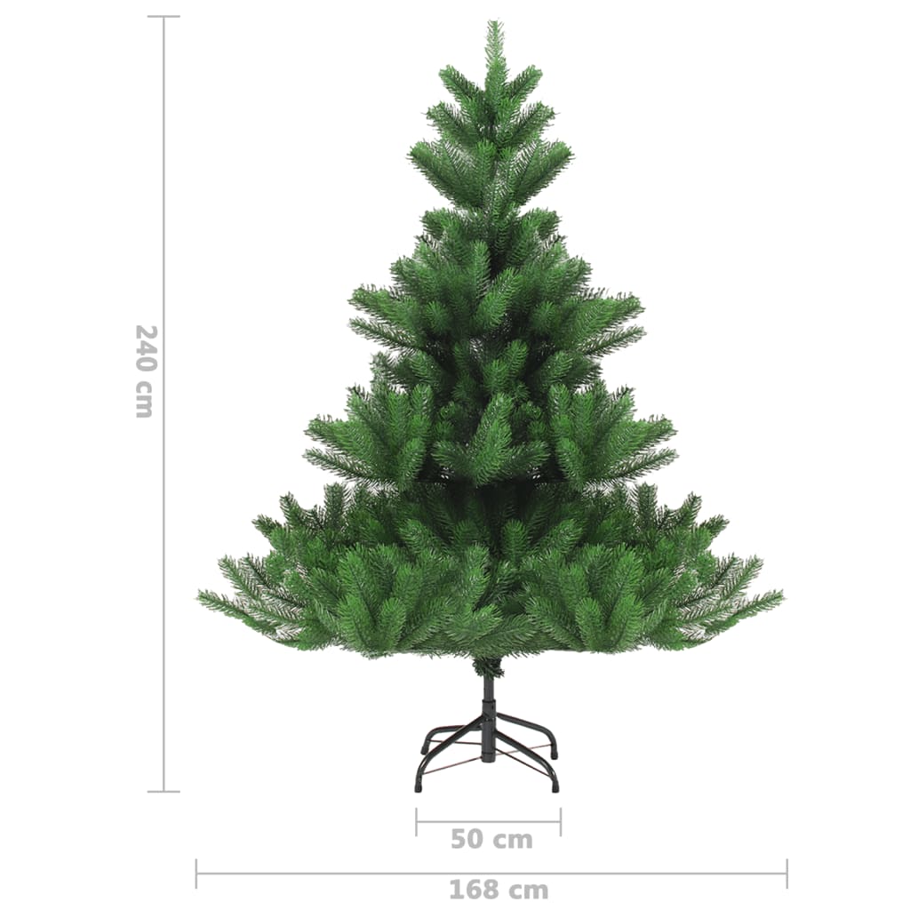 vidaXL kunstigt juletræ med lys nordmannsgran 240 cm grøn