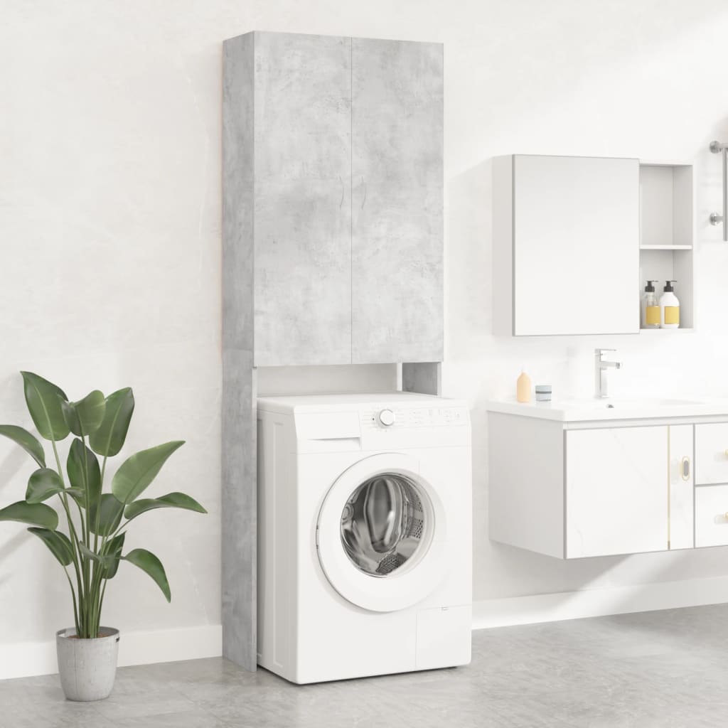 vidaXL vaskemaskineskab 64x25,5x190 cm betongrå