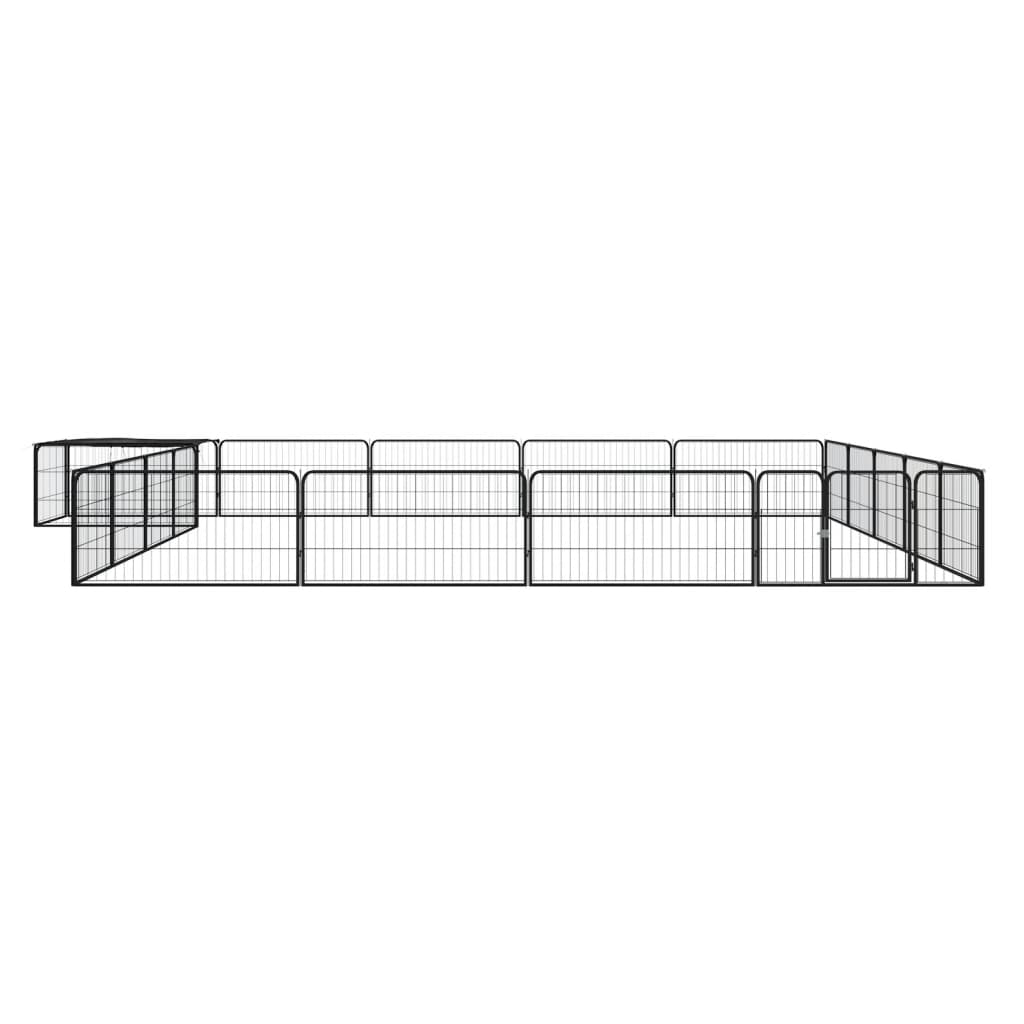 vidaXL 20-panels hundegård 100x50 cm pulverlakeret stål sort