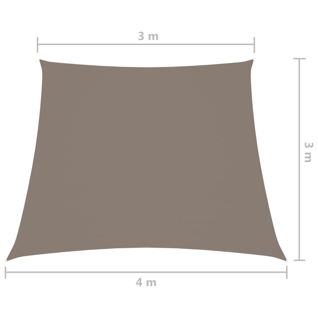 vidaXL solsejl 3/4x3 m oxfordstof trapezfacon gråbrun