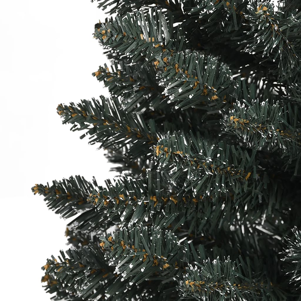 vidaXL kunstigt smalt juletræ med juletræsfod 180 cm PVC grøn