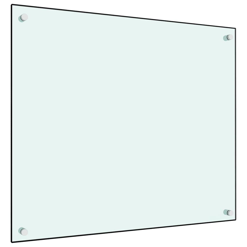 vidaXL stænkplade 70x60 cm hærdet glas hvid