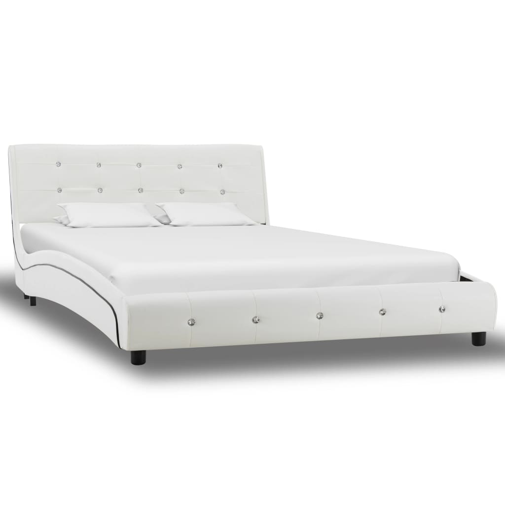 vidaXL sengestel 120 x 200 cm hvid kunstlæder
