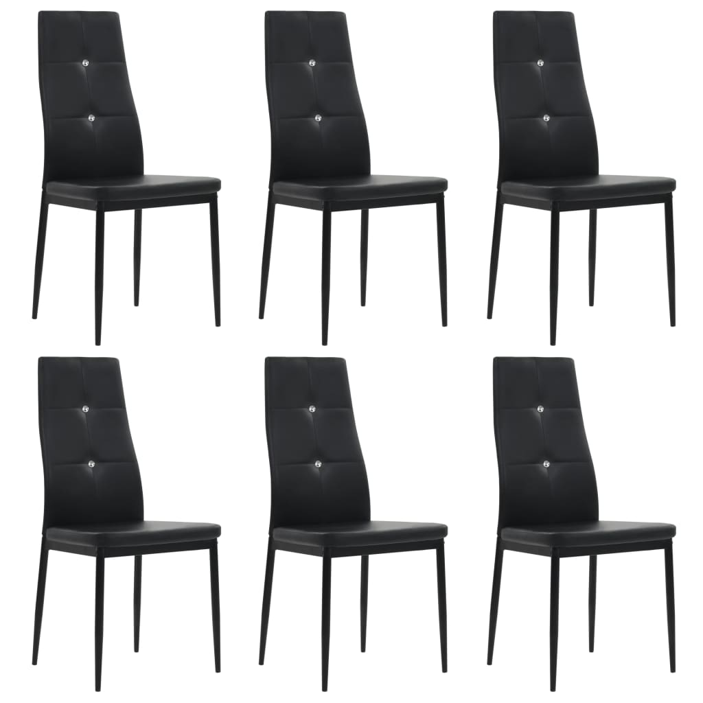 vidaXL spisebordsstole 6 stk. kunstlæder sort