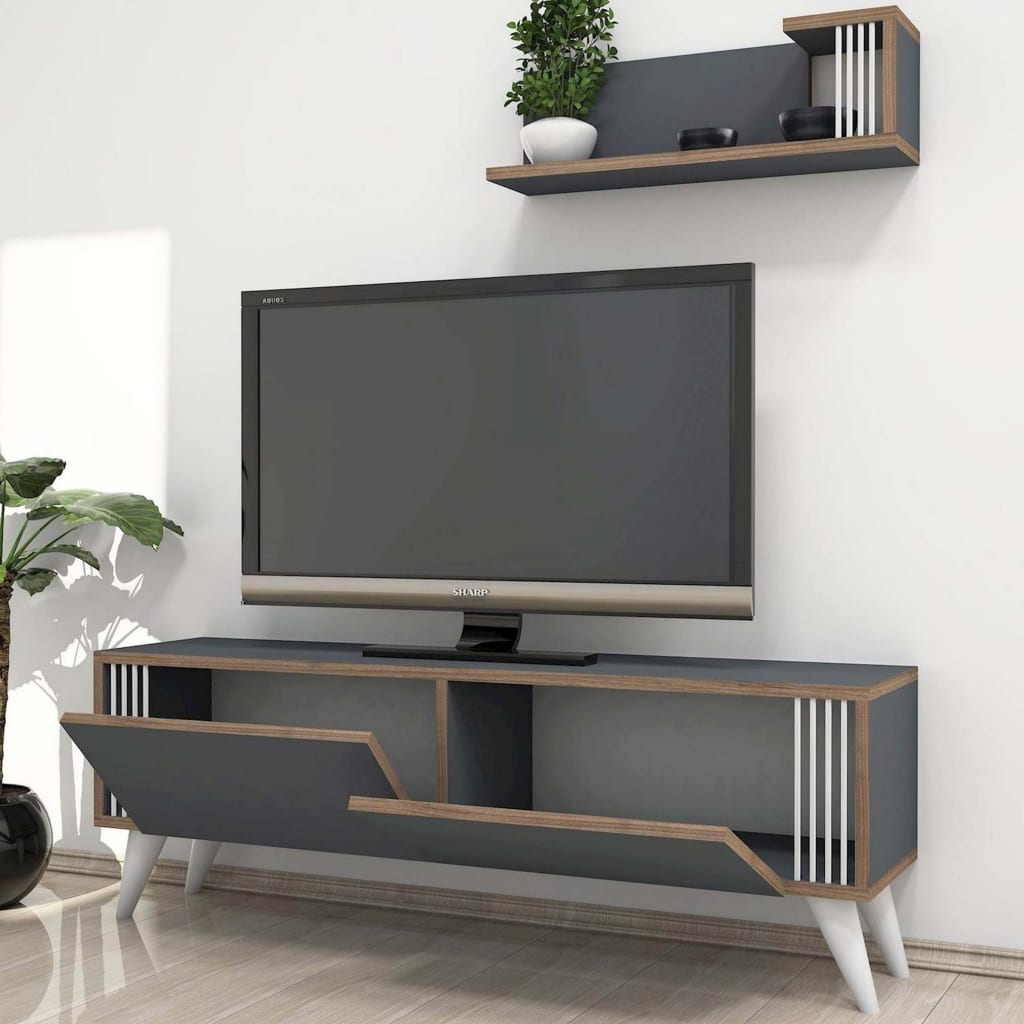 Homemania tv-bord Nicol 120x31x42 cm antracitgrå