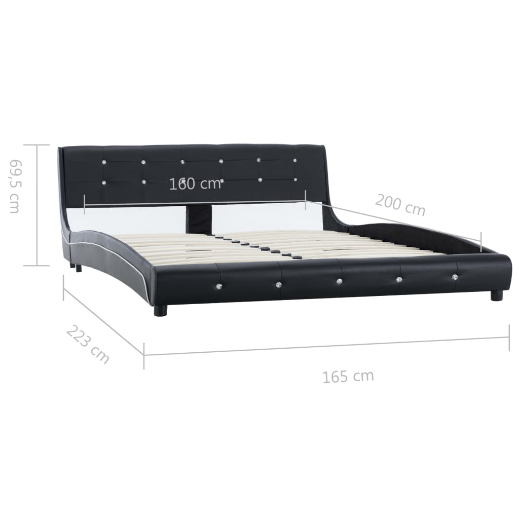 vidaXL seng med madras i memoryskum 160 x 200 cm kunstlæder sort