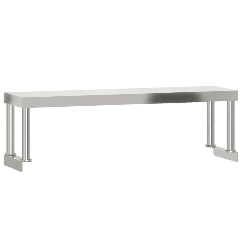 vidaXL køkkenbord med tophylde 110x30x120 cm rustfrit stål